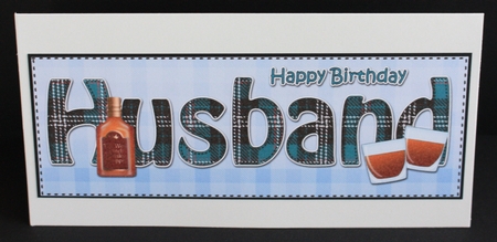Large DL Happy Birthday HUSBAND 3D decoupage by Marion Kimberley-Scott