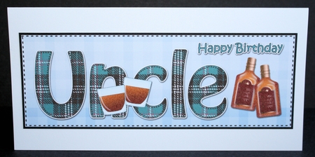 Large DL Happy Birthday UNCLE 3D decoupage by Marion Kimberley-Scott