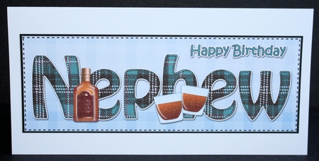 Large DL Happy Birthday NEPHEW 3D decoupage by Marion Kimberley-Scott