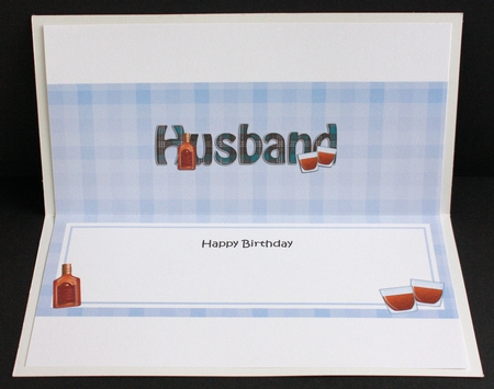 Large DL Happy Birthday HUSBAND insert by Marion Kimberley-Scott