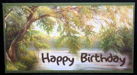 Country Landscape Voucher/Money Wallet/Pocket/Envelope - Happy Birthday by Marion Kimberley-Scott