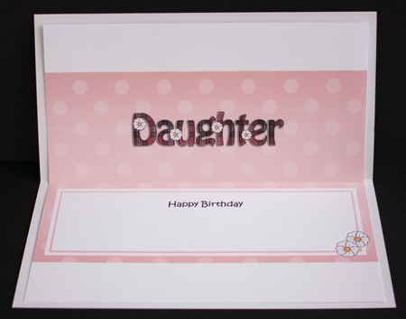 Large DL Happy Birthday DAUGHTER insert by Marion Kimberley-Scott