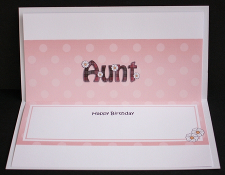 Large DL Happy Birthday AUNT insert by Marion Kimberley-Scott