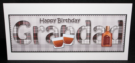 Large DL Happy Birthday GRANDAD 3D decoupage by Marion Kimberley-Scott