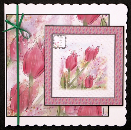 PINK TULIPS BACKGROUND: A4 Tulip Background/Backing Paper With Commercial Use by Marion Kimberley-Scott