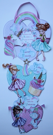 Dancing with Unicorns  Hanging Hearts Trio by Marion Kimberley-Scott