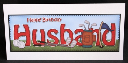 Large DL Happy Birthday HUSBAND 3D decoupage by Marion Kimberley-Scott