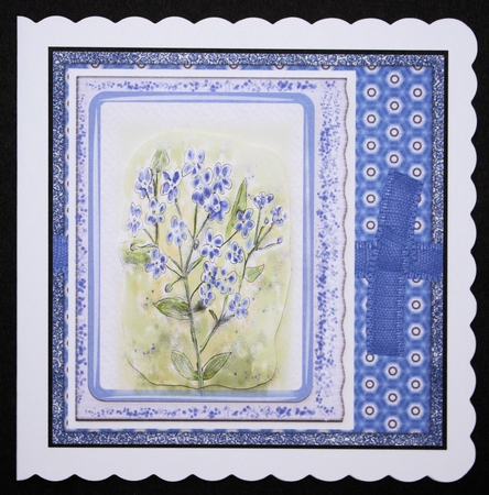 FORGET-ME-NOTS: 8x8 Card Front 4 Sheet Mini Kit With Bonus Floral Background & Commercial Use by Marion Kimberley-Scott