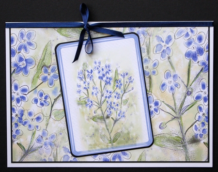FORGET-ME-NOTS: 8x8 Card Front 4 Sheet Mini Kit With Bonus Floral Background & Commercial Use by Marion Kimberley-Scott