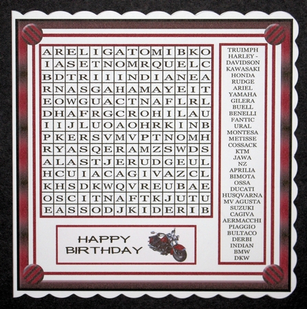 Wordsearch MOTORBIKES by Marion Kimberley-Scott