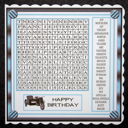Wordsearch  VINTAGE MOTORBIKES by Marion Kimberley-Scott