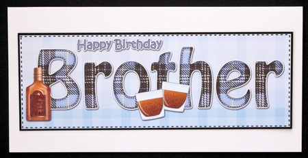 Large DL Happy Birthday BROTHER 3D decoupage by Marion Kimberley-Scott