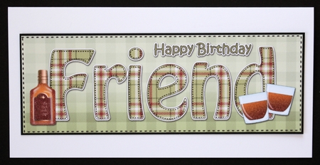 Large DL Happy Birthday FRIEND 3D decoupage by Marion Kimberley-Scott