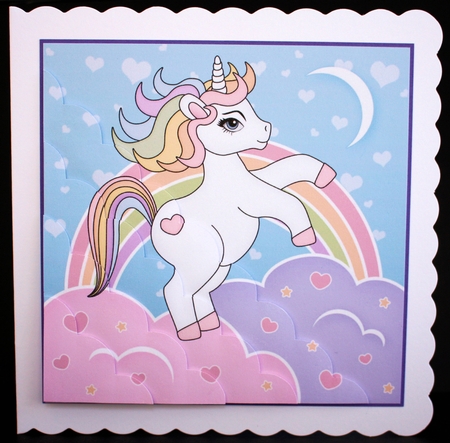 Cute Little Unicorn Scalloped Corner Stacker by Marion Kimberley-Scott