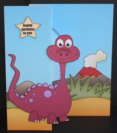 3D Shaped No-Hole Fold Back Mini Kit -  Cute Little Dinosaur  Denise by Marion Kimberley-Scott