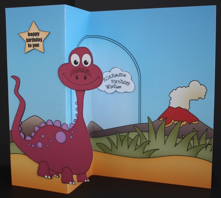 3D Shaped No-Hole Fold Back Mini Kit -  Cute Little Dinosaur  Denise by Marion Kimberley-Scott