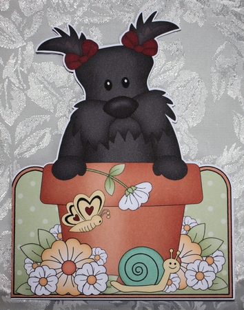 3D Shaped Card  Kit - Flowerpot Friends - Little Scottie Dog Maisie by Marion Kimberley-Scott