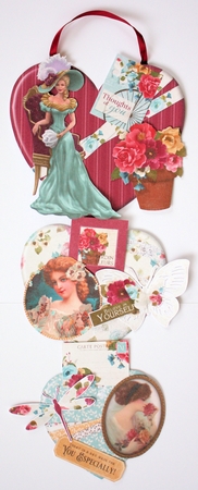 Victoriana Hanging Hearts Trio by Marion Kimberley-Scott