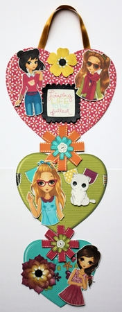Colour Me Beautiful Hanging Hearts Trio. by Marion Kimberley-Scott