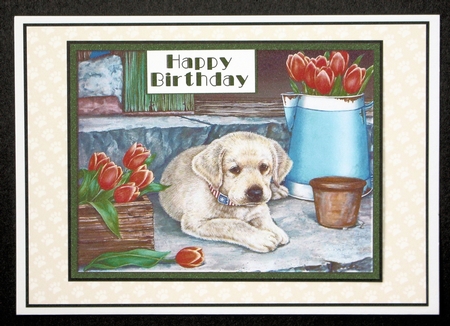 Cute Pups and Flowers Toppers by Marion Kimberley-Scott