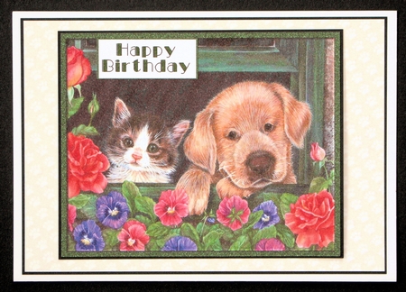 Cute Pups and Flowers Toppers by Marion Kimberley-Scott