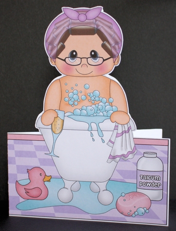 3D Shaped Card  Kit - Bathtub Buddies - Nydia has a Bubble Bath by Marion Kimberley-Scott