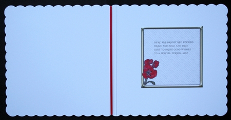 RED POPPY INSERTS: Two 6x6  Inch Poppy Inserts, One Blank, One With Verse. by Marion Kimberley-Scott