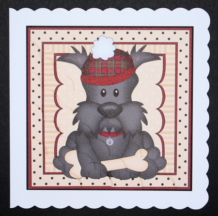 Cute Little Scottie Dog Scalloped Corner Stacker by Marion Kimberley-Scott