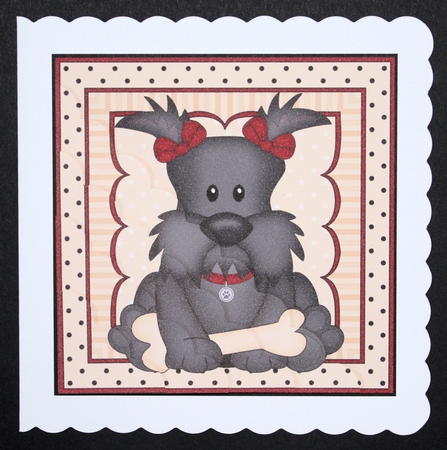 Cute Little Scottie Dog Scalloped Corner Stacker by Marion Kimberley-Scott