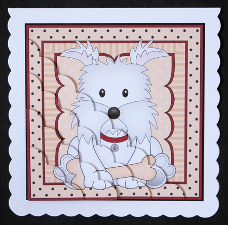 Cute Little Westie Dog Scalloped Corner Stacker by Marion Kimberley-Scott