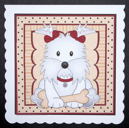 Cute Little Westie Dog Scalloped Corner Stacker by Marion Kimberley-Scott