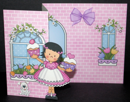 3D Shaped No-Hole Fold Back Mini Kit -  Country Cottage Girlz Suzi has Cupcakes by Marion Kimberley-Scott