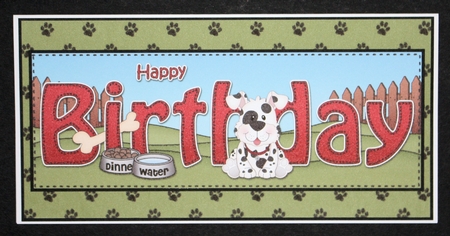 Large DL HAPPY BIRTHDAY 3D decoupage by Marion Kimberley-Scott