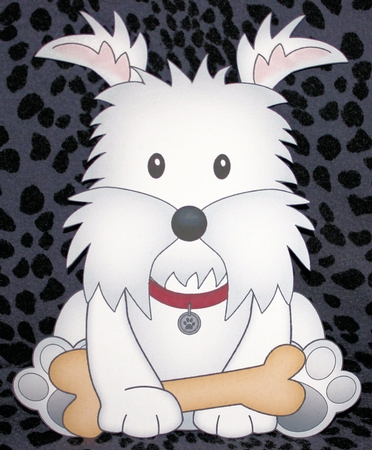 3D Shaped Card  Kit - Little Westie Dog Jock by Marion Kimberley-Scott