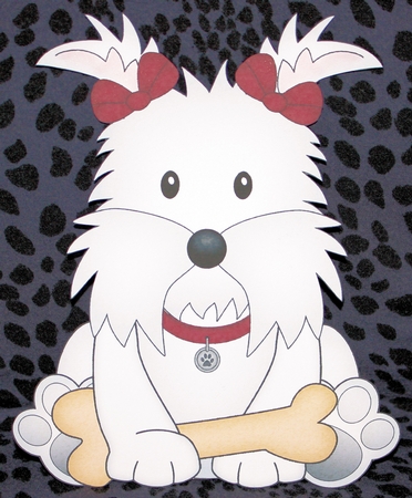 3D Shaped Card  Kit - Little Westie Dog Jess by Marion Kimberley-Scott