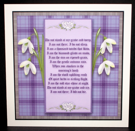SYMPATHY SNOWDROPS QUICK CARD by Marion Kimberley-Scott