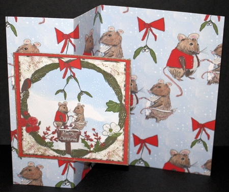 CUTE CHRISTMAS MICE BACKGROUND: A4  Pair of Cute Mice Patterned Background/Backing Paper with Commercial Use by Marion Kimberley-Scott