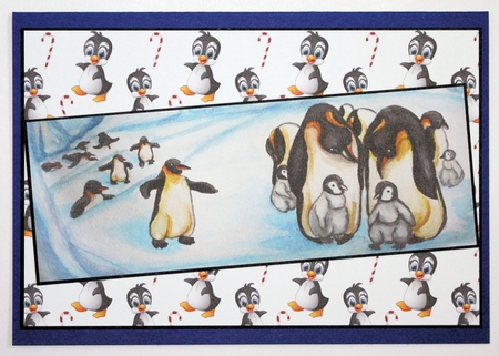 Christmas Penguins Backing Paper 14 White by Marion Kimberley-Scott
