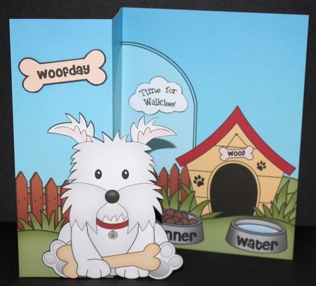 3D Shaped No-Hole Fold Back Mini Kit - Little Westie Dog Jock by Marion Kimberley-Scott