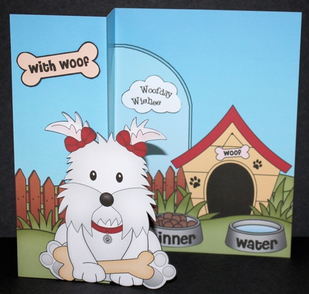3D Shaped No-Hole Fold Back Mini Kit - Little Westie Dog Jess by Marion Kimberley-Scott