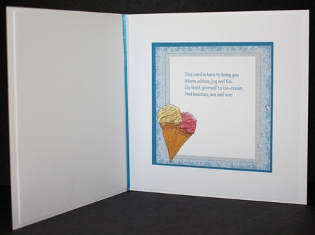 ICE CREAM ON THE BEACH INSERTS: 1 Blank, One With Verse, Bonus Gift Tag/Mini Topper, & Commercial Use by Marion Kimberley-Scott