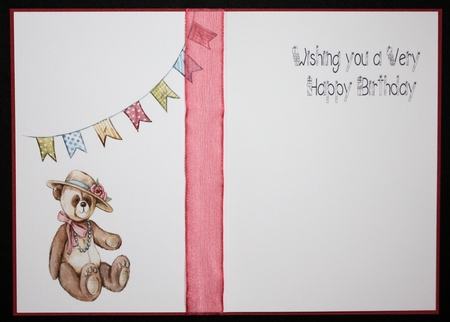 Girlie Ted Birthday Insert by Marion Kimberley-Scott