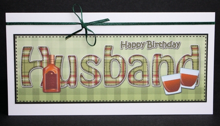 Large DL Happy Birthday HUSBAND 3D decoupage by Marion Kimberley-Scott