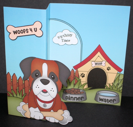 3D Shaped No-Hole Fold Back Mini Kit - Little Boxer Dog Bruiser by Marion Kimberley-Scott