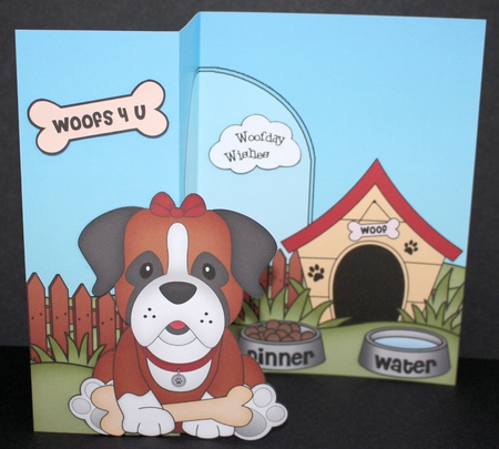 3D Shaped No-Hole Fold Back Mini Kit - Little Boxer Dog Missy by Marion Kimberley-Scott