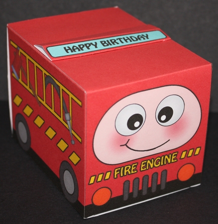 3D Cute Transport Treat Box Gift Set Mini Kit - Fire Engine by Marion Kimberley-Scott