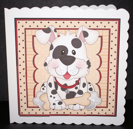 Cute Little Spotty Dog Scalloped Corner Stacker by Marion Kimberley-Scott