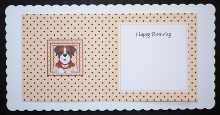 Cute Little Boxer Dog square landscape insert by Marion Kimberley-Scott
