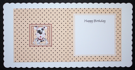Cute Little Spotty Dog square landscape insert by Marion Kimberley-Scott