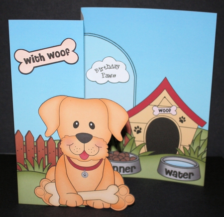 3D Shaped No-Hole Fold Back Mini Kit - Little Golden Labrador Dog Sunny by Marion Kimberley-Scott
